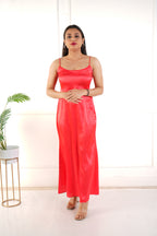 Elara satin dress - Red