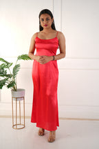 Elara satin dress - Red
