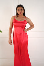 Elara satin dress - Red