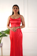 Elara satin dress - Red