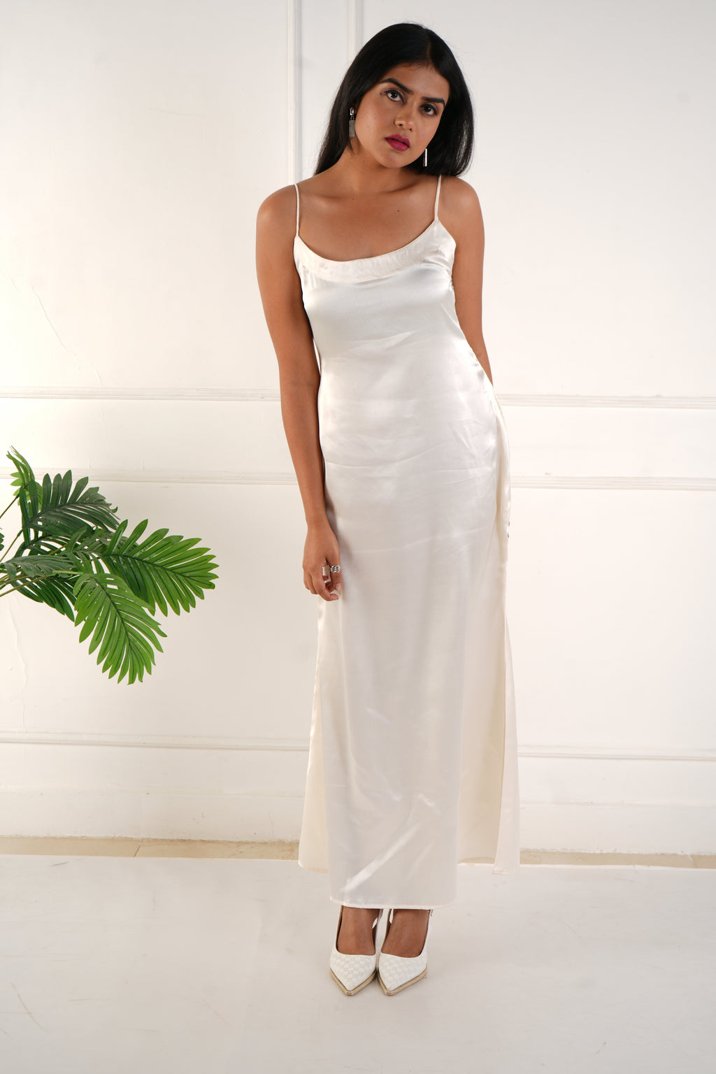 Elara satin dress - Ivory