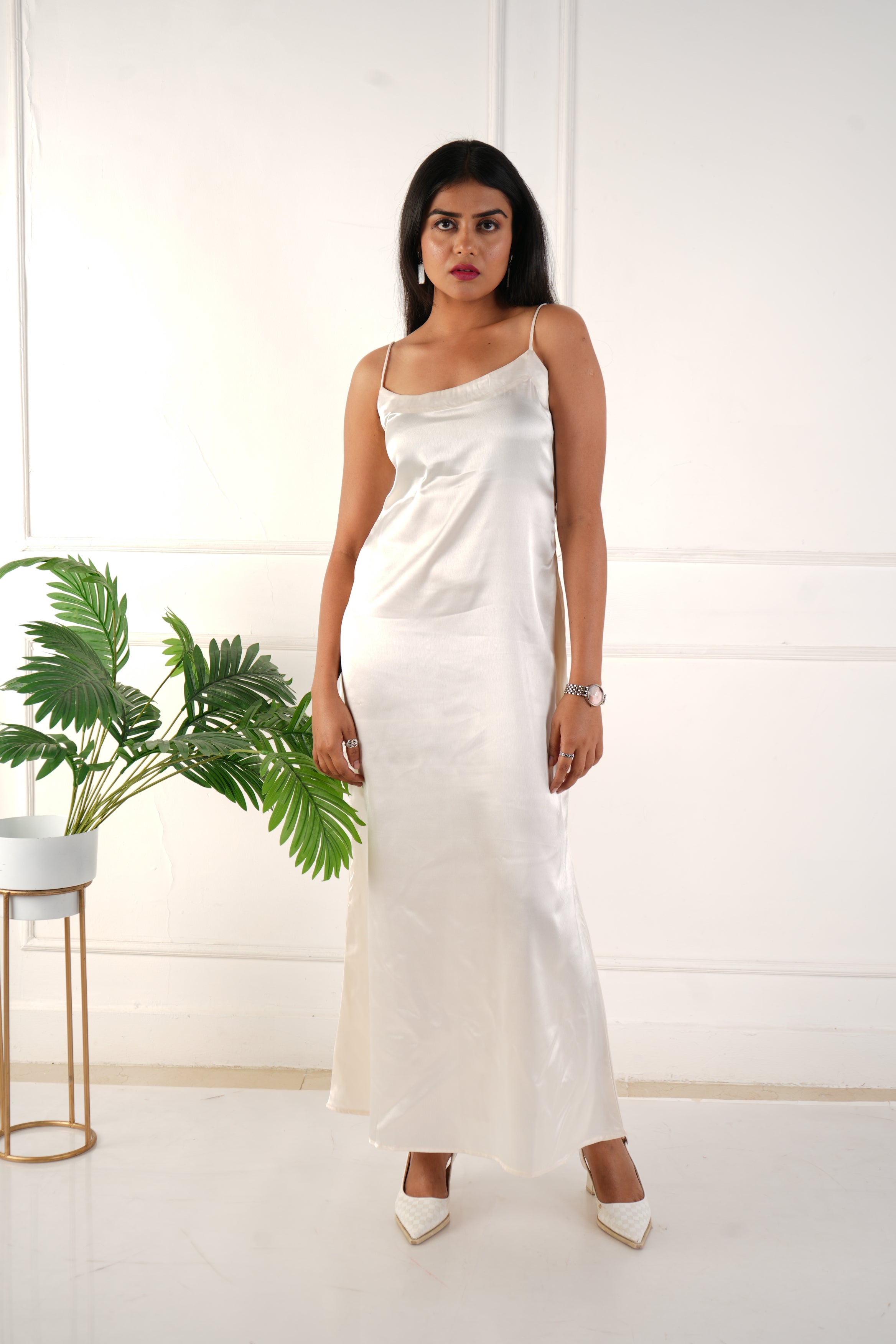 Elara satin dress - Ivory