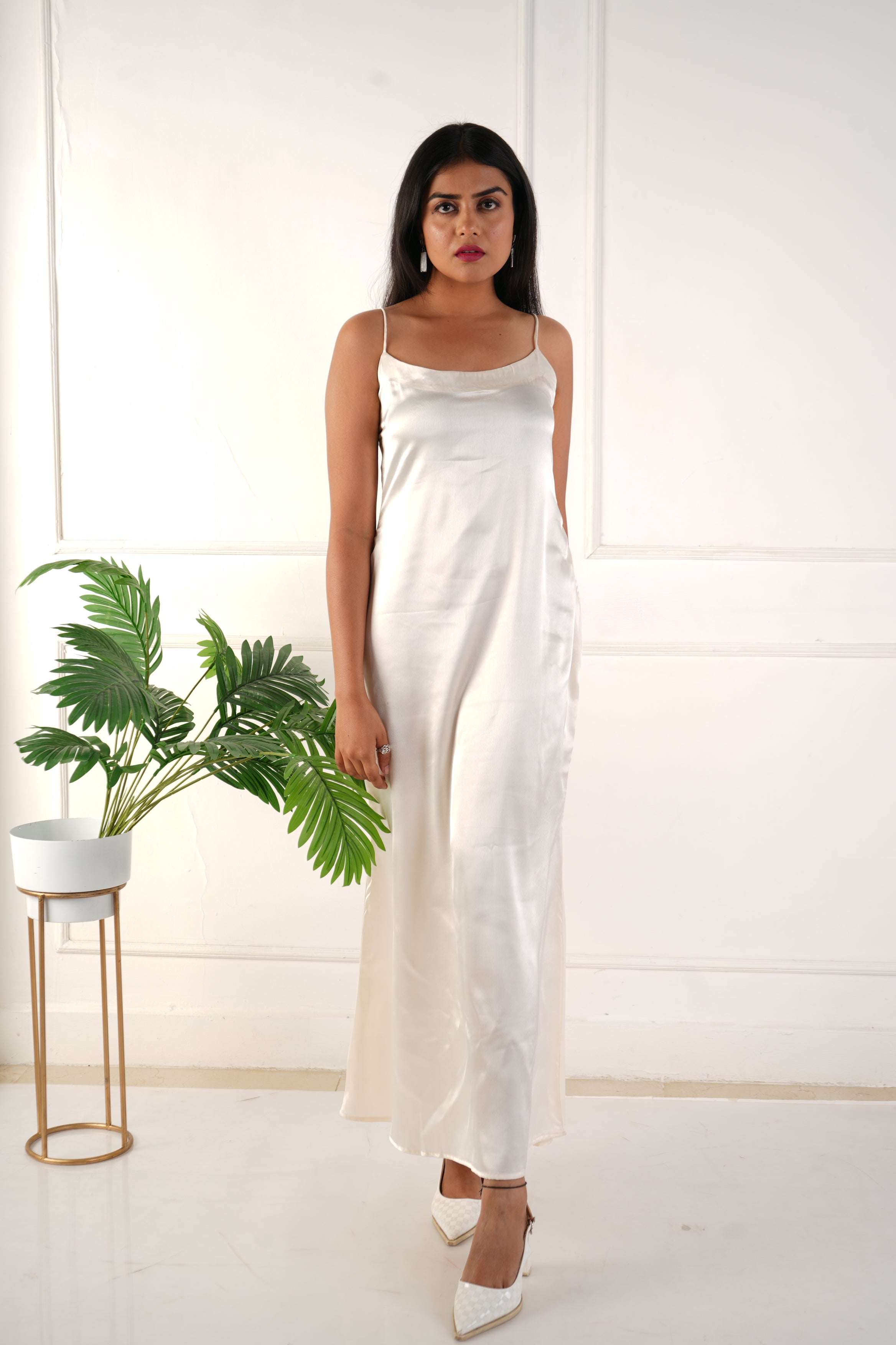Elara satin dress - Ivory