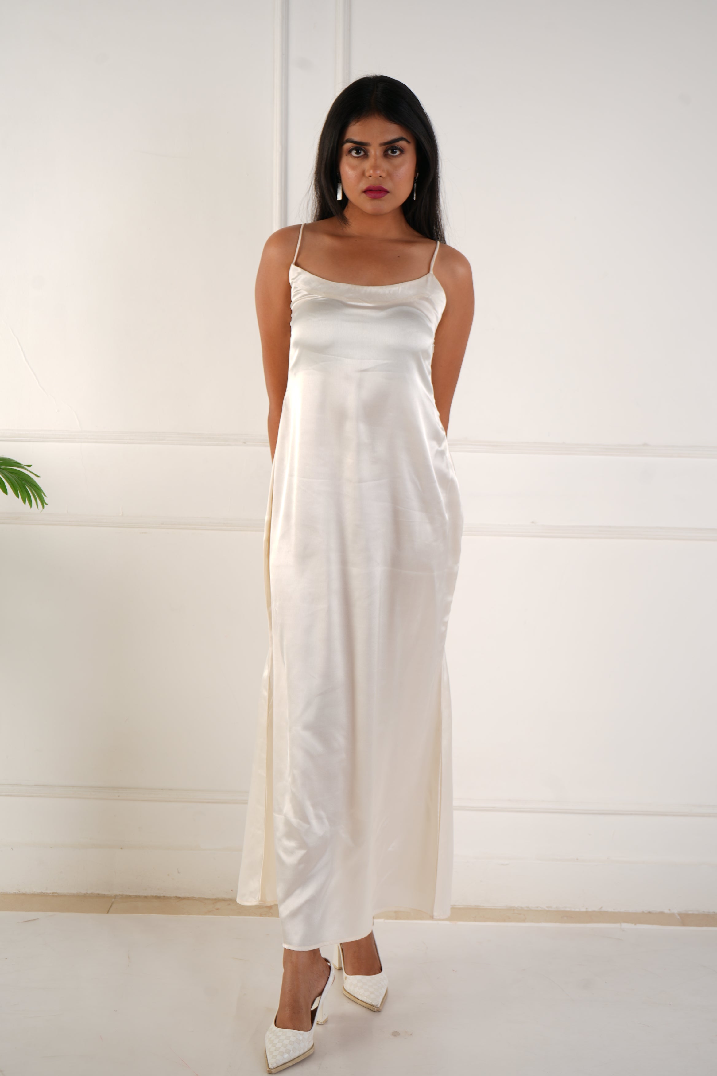 Elara satin dress - Ivory