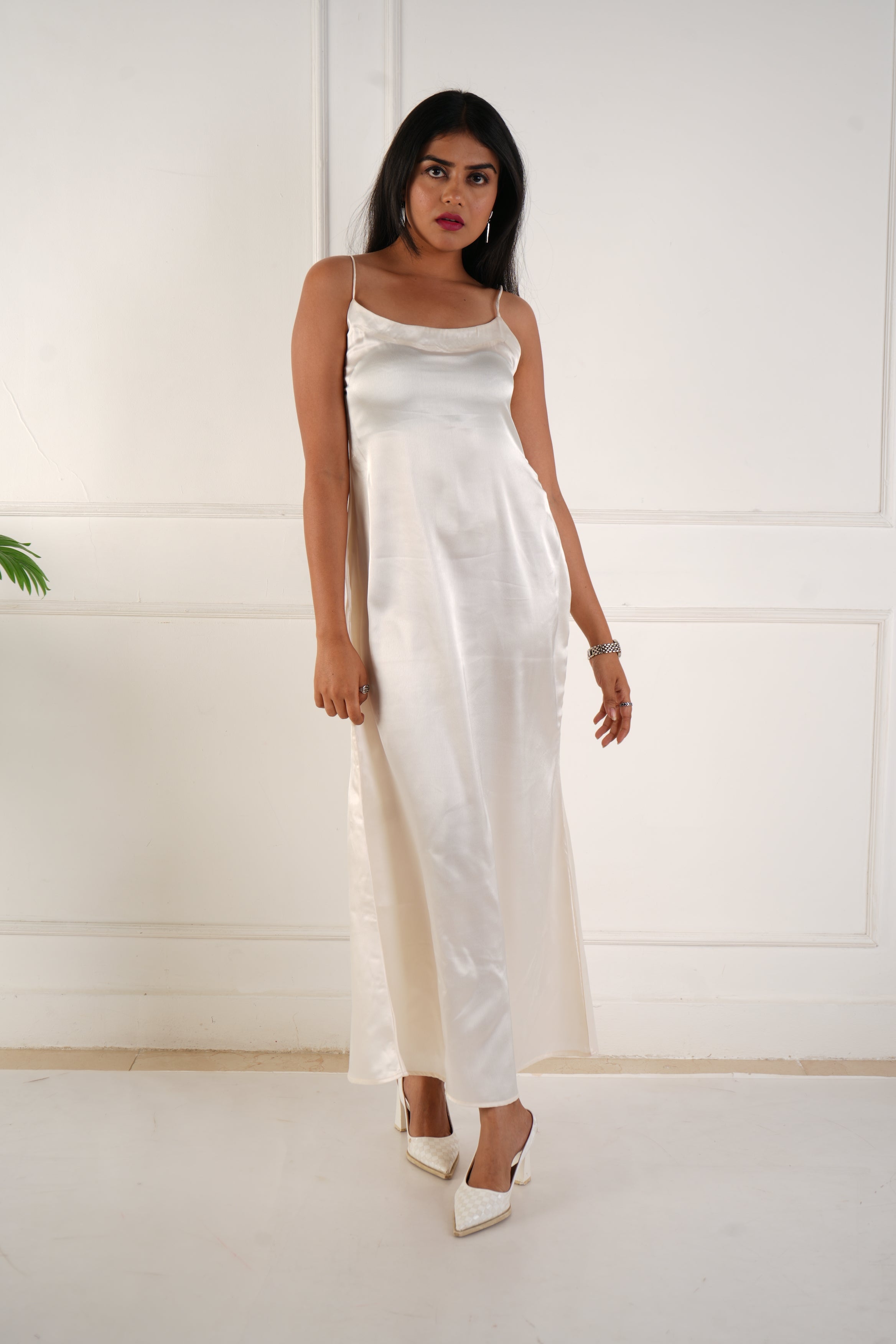 Elara satin dress - Ivory