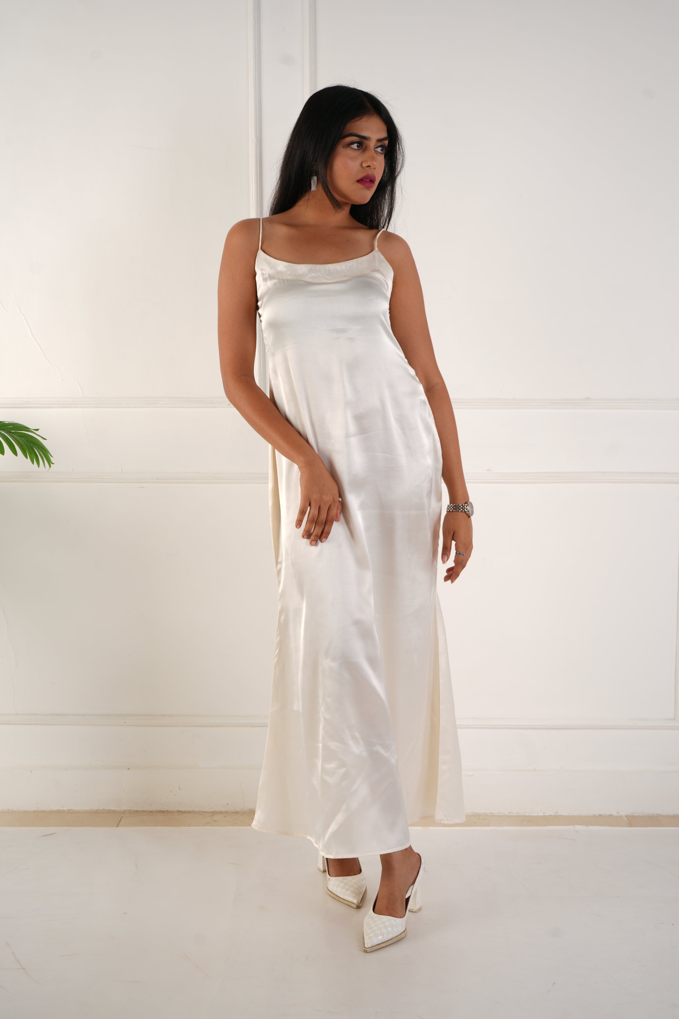 Elara satin dress - Ivory