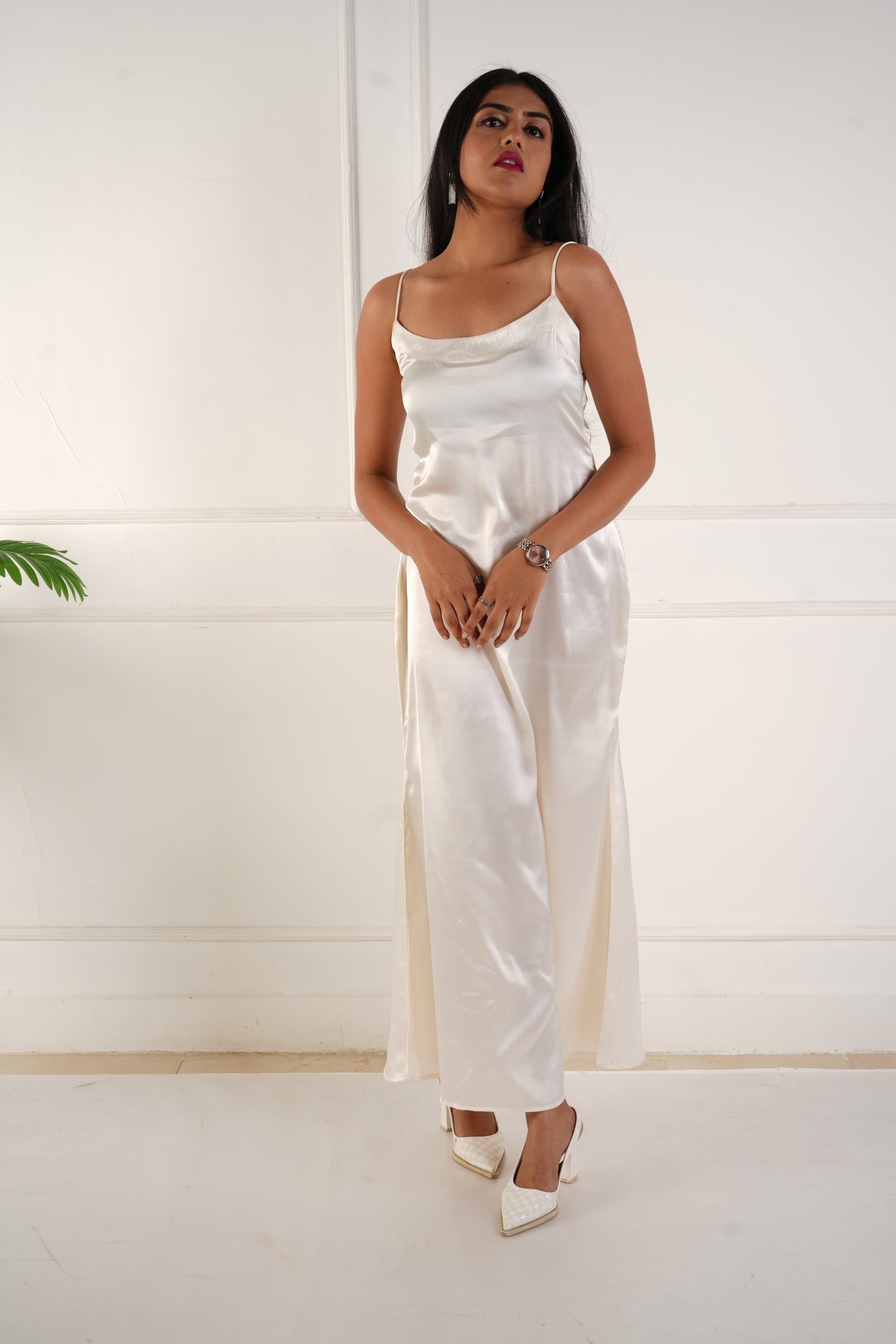 Elara satin dress - Ivory