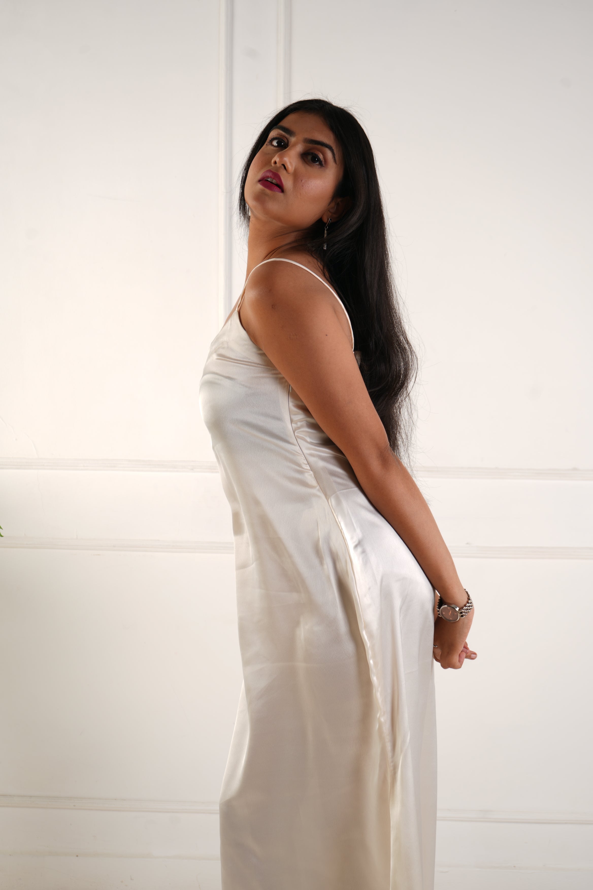 Elara satin dress - Ivory